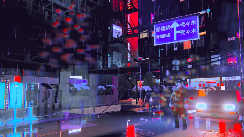 crowd rain